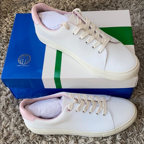 Tory Burch Shoes - Tory Burch White/Pink Leather Sneaker 9.5 M NIB
